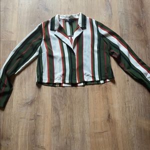 Stripped Long Sleeved Blouse